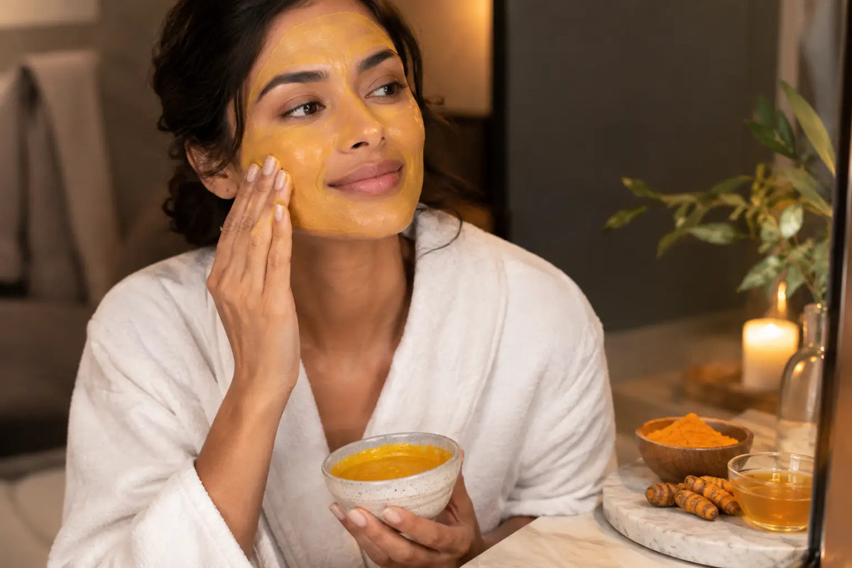 Beneficios de la cúrcuma para el cuidado de la piel en tu ritual nocturno