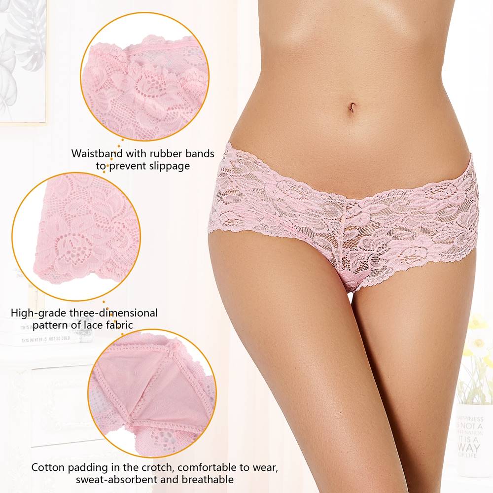 Pink Sexy Floral Lace Panty