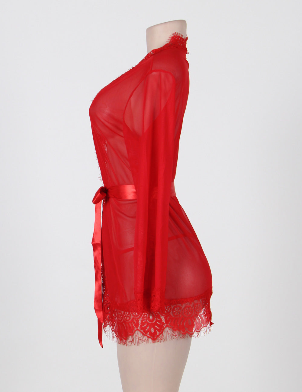 Plus Size Charming Red Robe With Panty