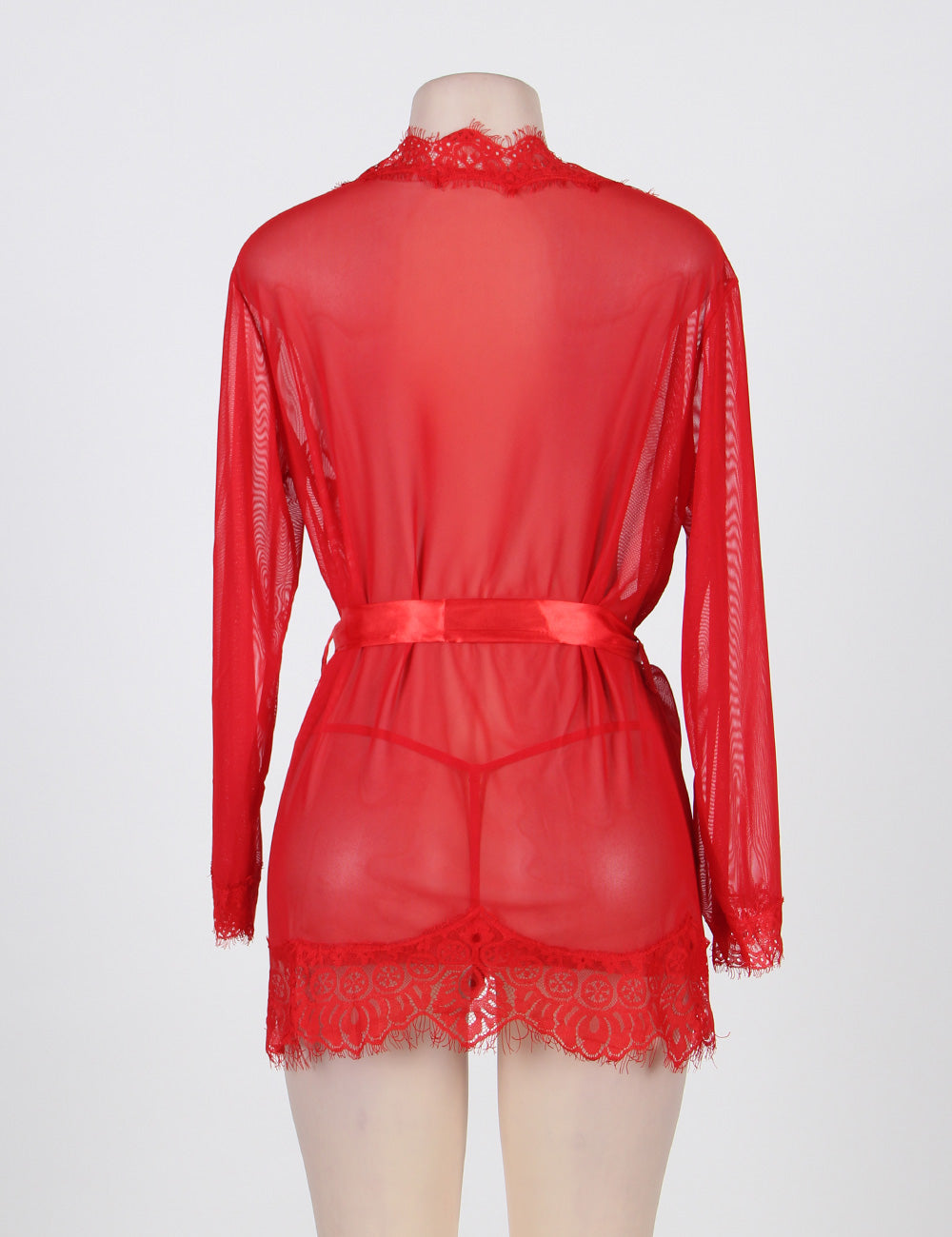 Plus Size Charming Red Robe With Panty