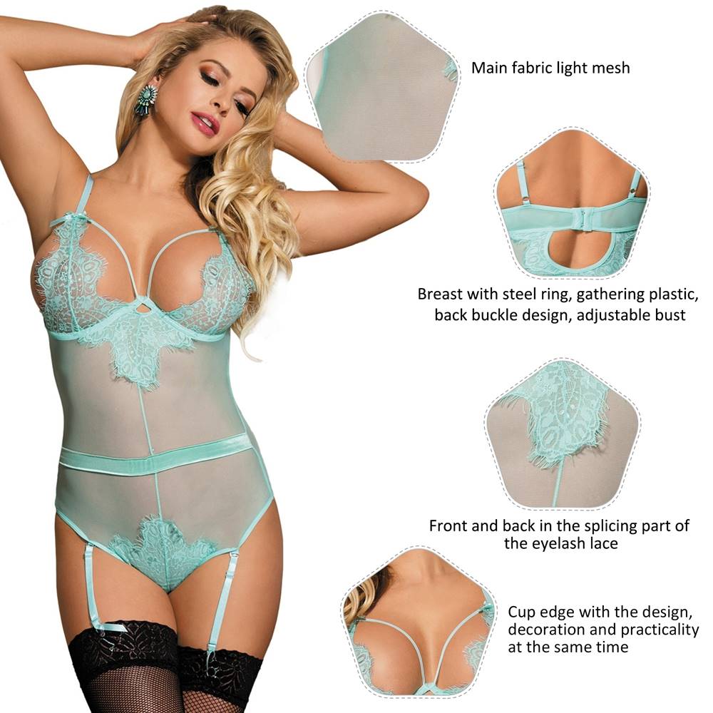 Queen size Eyelash Lace Teddy Lingerie