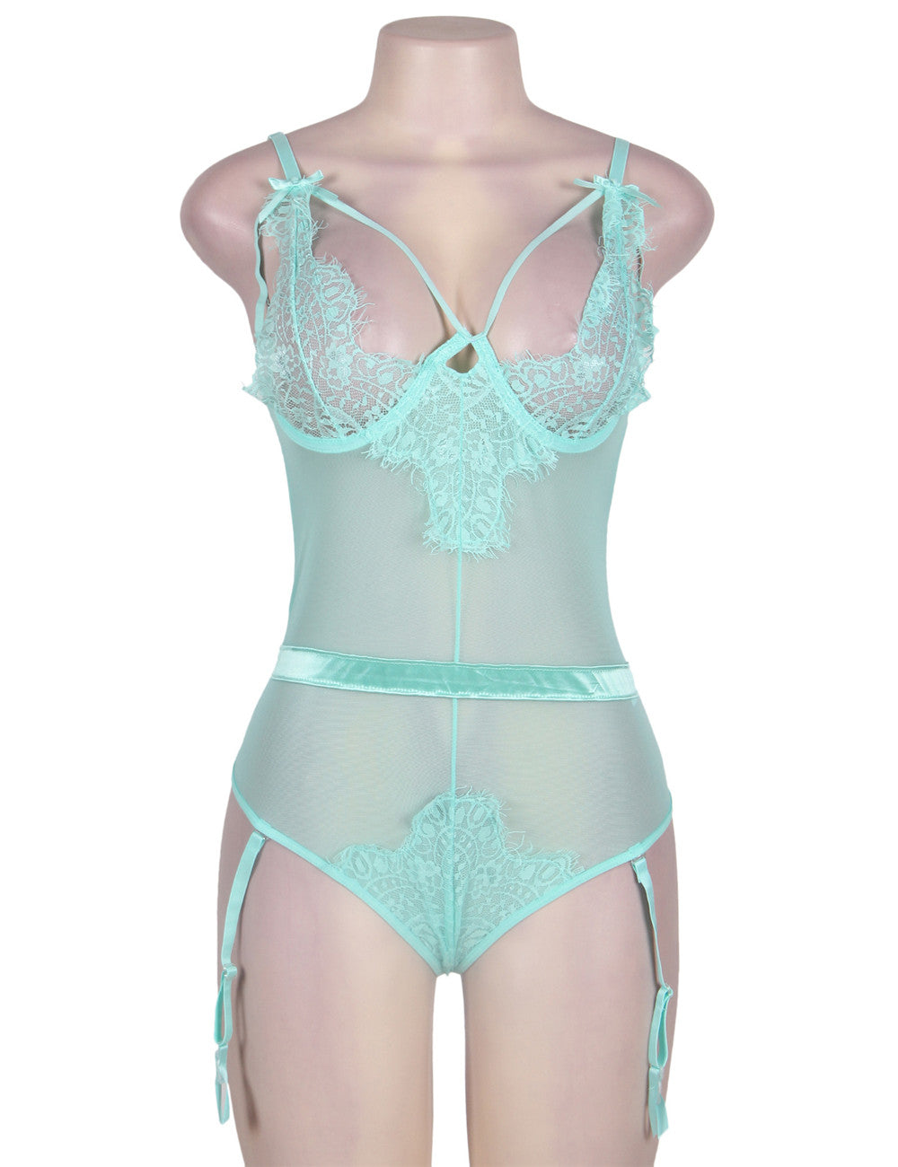 Queen size Eyelash Lace Teddy Lingerie
