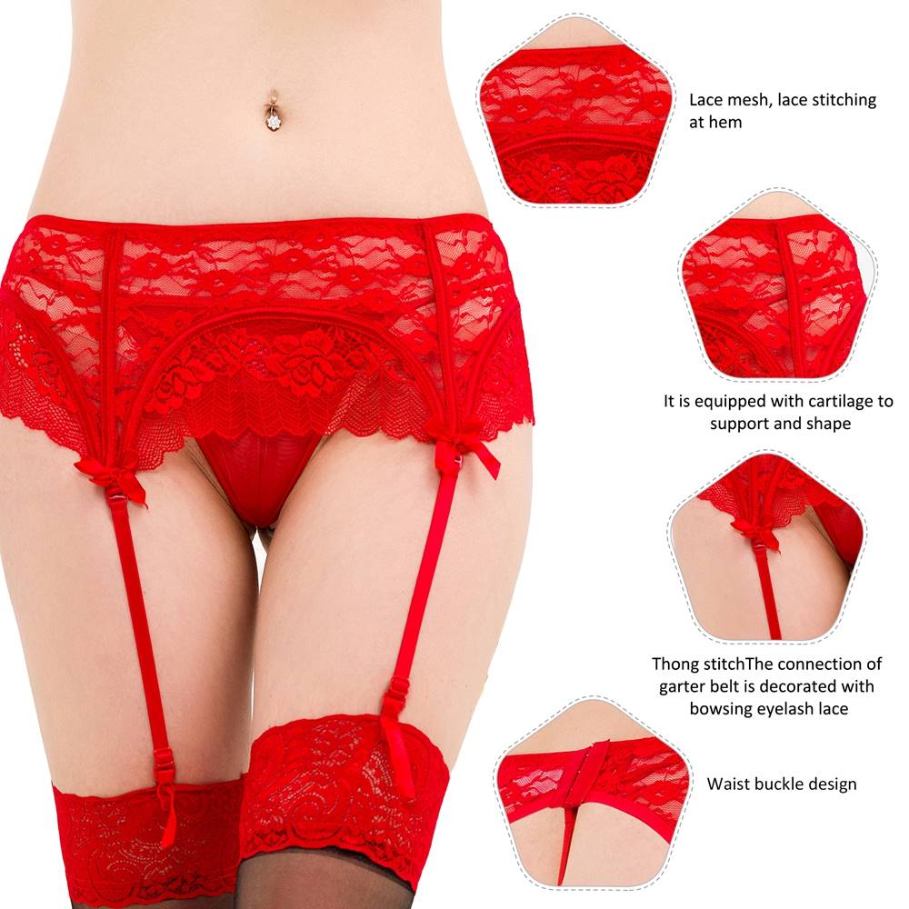 Red Sexy Lace Garter Panty
