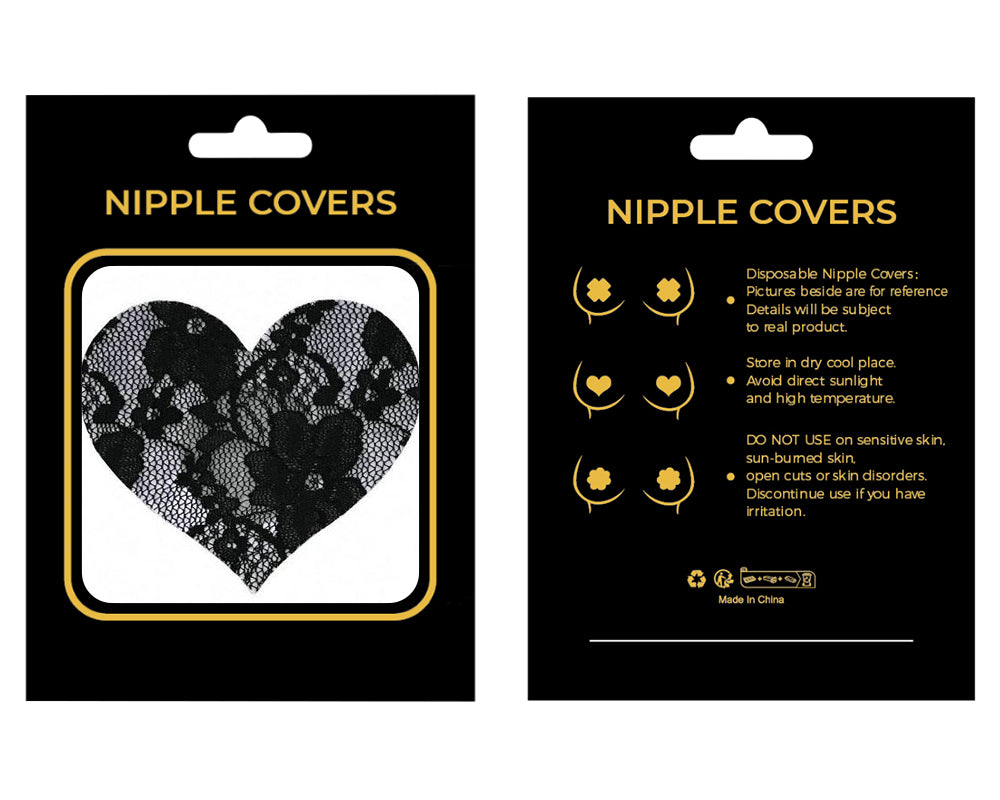 Sexy Black Lace Heart Shaped Nipple Cover