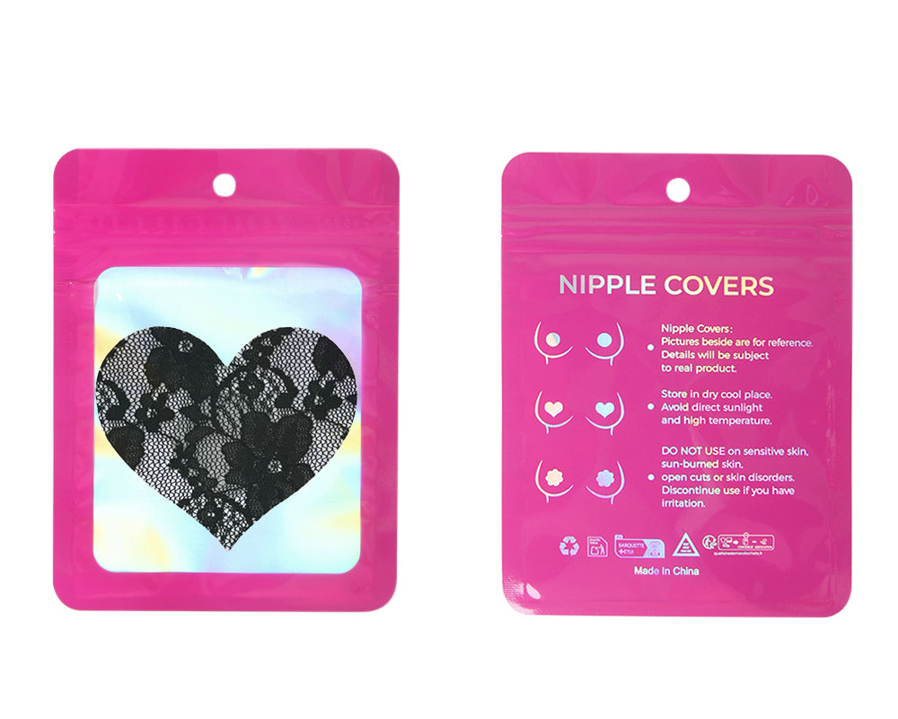 Sexy Black Lace Heart Shaped Nipple Cover