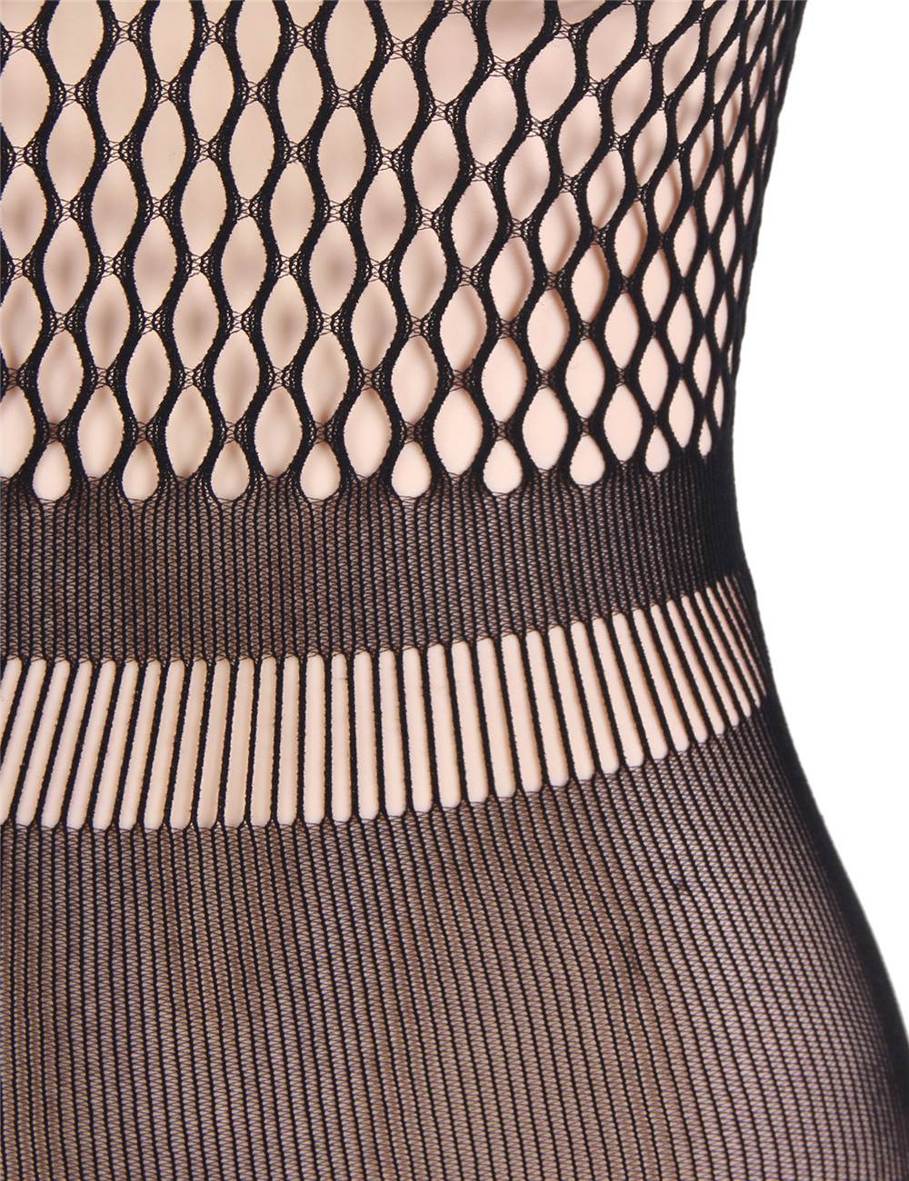 Black Crotchet Mesh Hollow-out Mini Chemise Dress