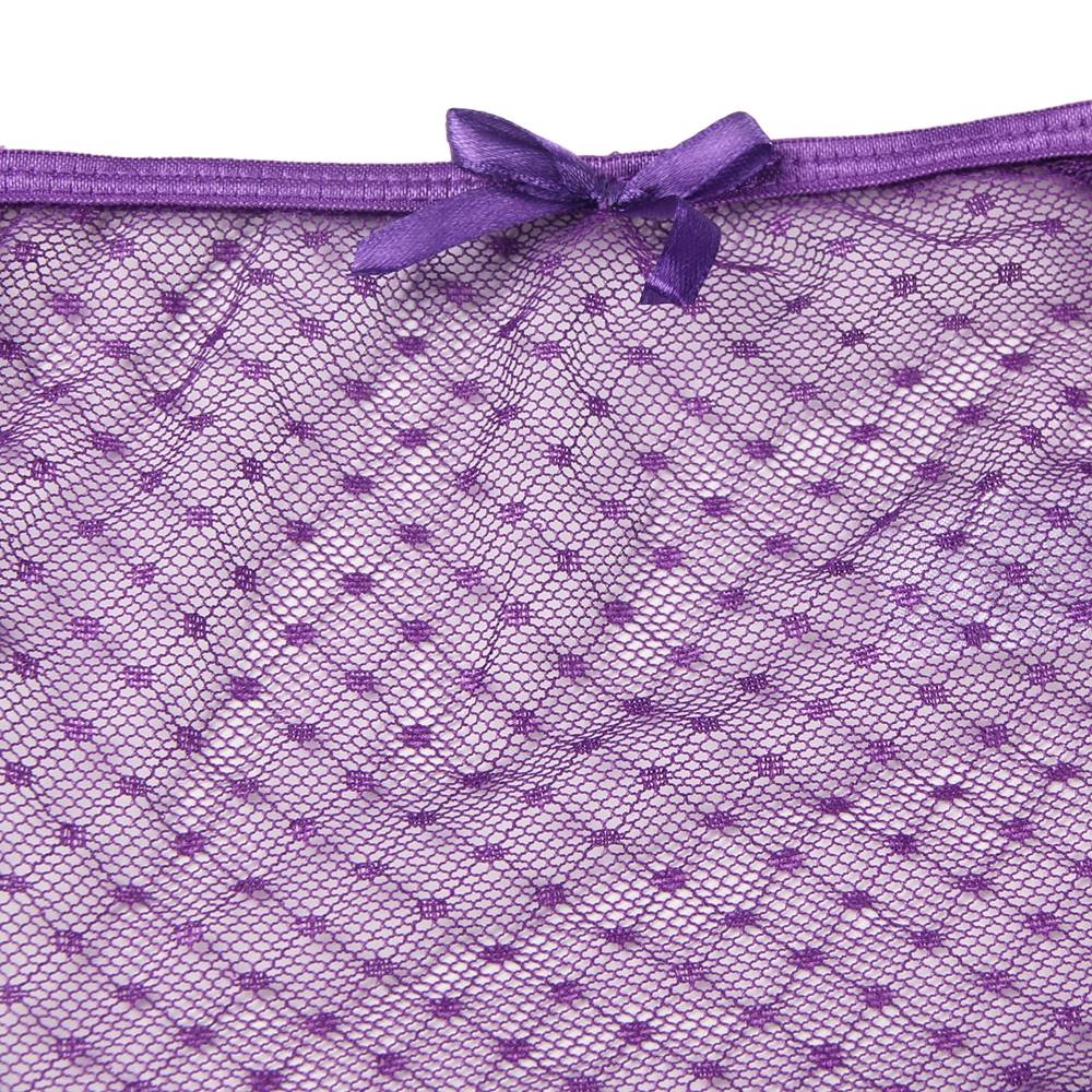 Sexy Purple High Waist Lace Strappy Panty