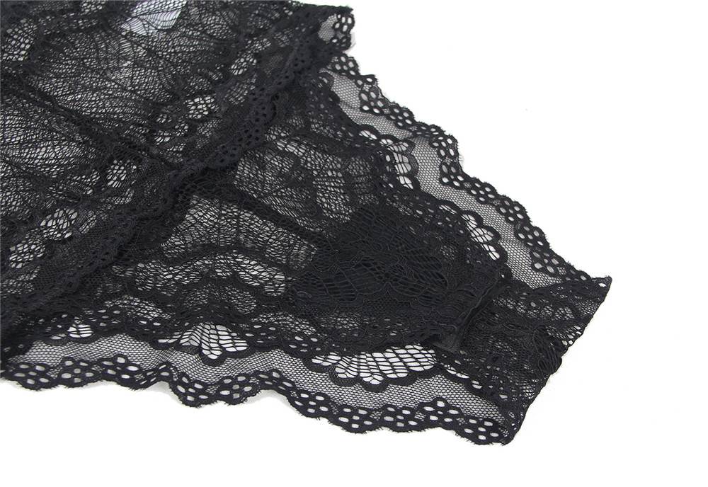 Plus Size Sexy Chest Ribbon Adjusting Lace Teddy