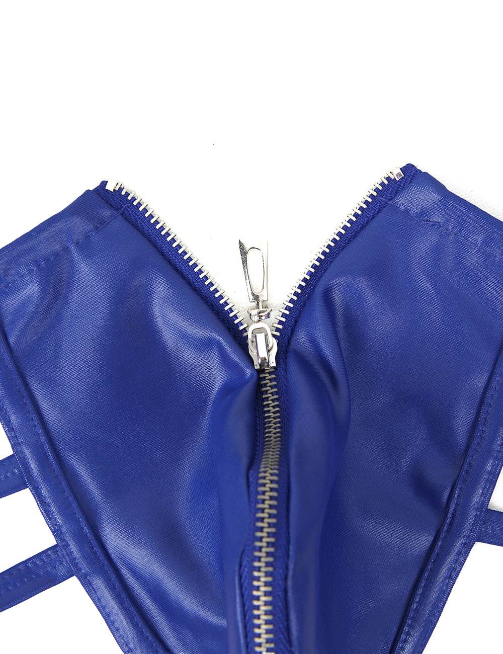 Mens Synthetic Leather Sexy Zipper Panties