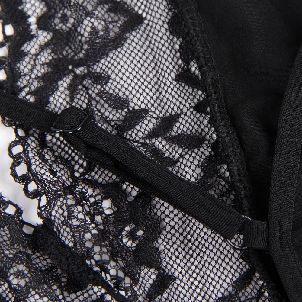 Lace Decoration V-neck  Stretchy Modal Nightdress with G String
