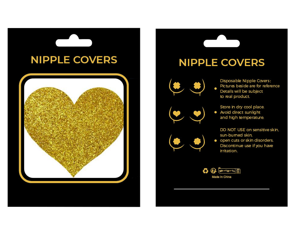 Gold Glitter Heart-shaped Nipple Cover