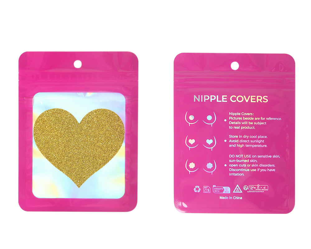 Gold Glitter Heart-shaped Nipple Cover