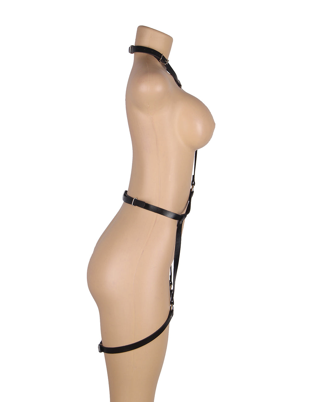Black Leather Bondage Chain Bandage