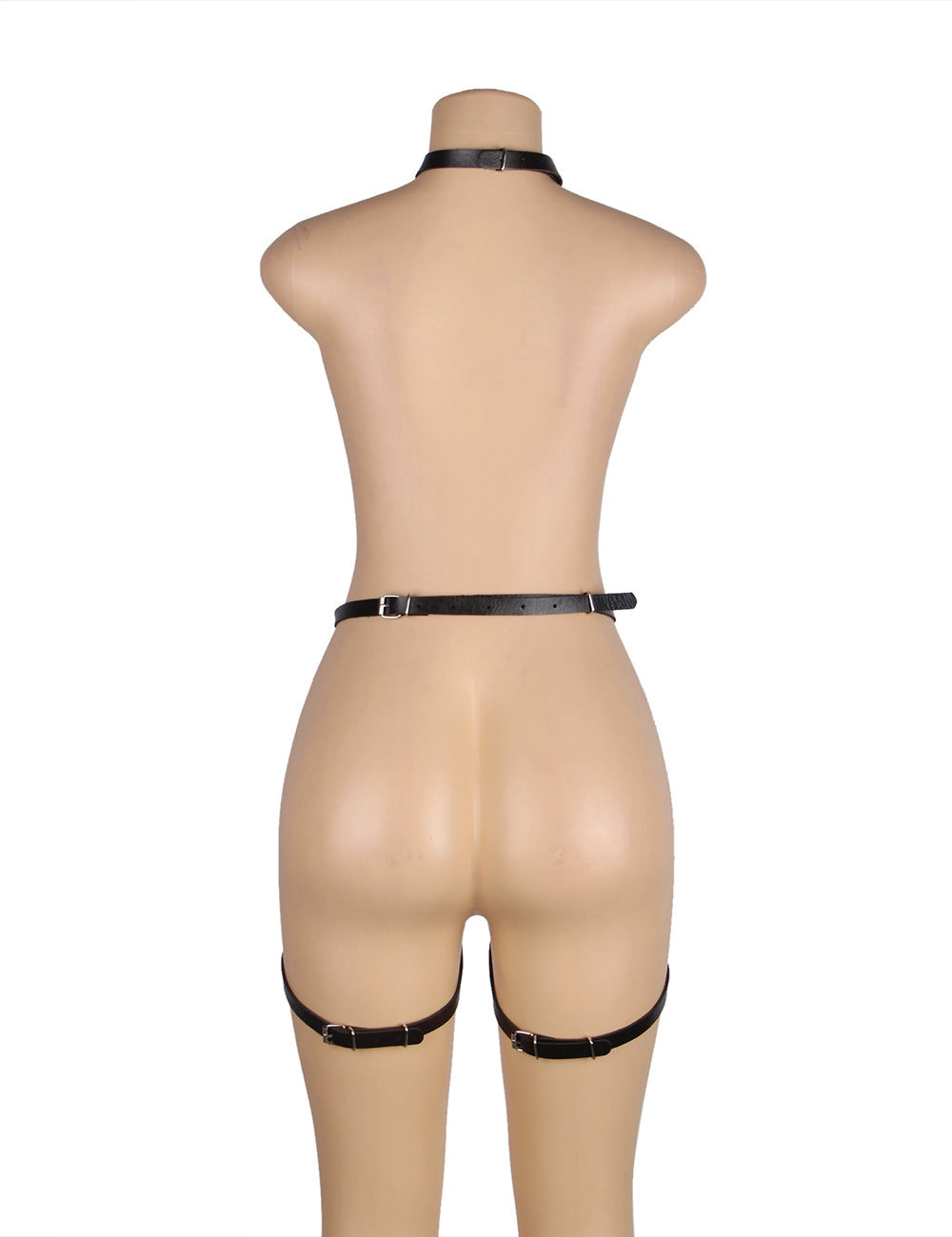 Black Leather Bondage Chain Bandage