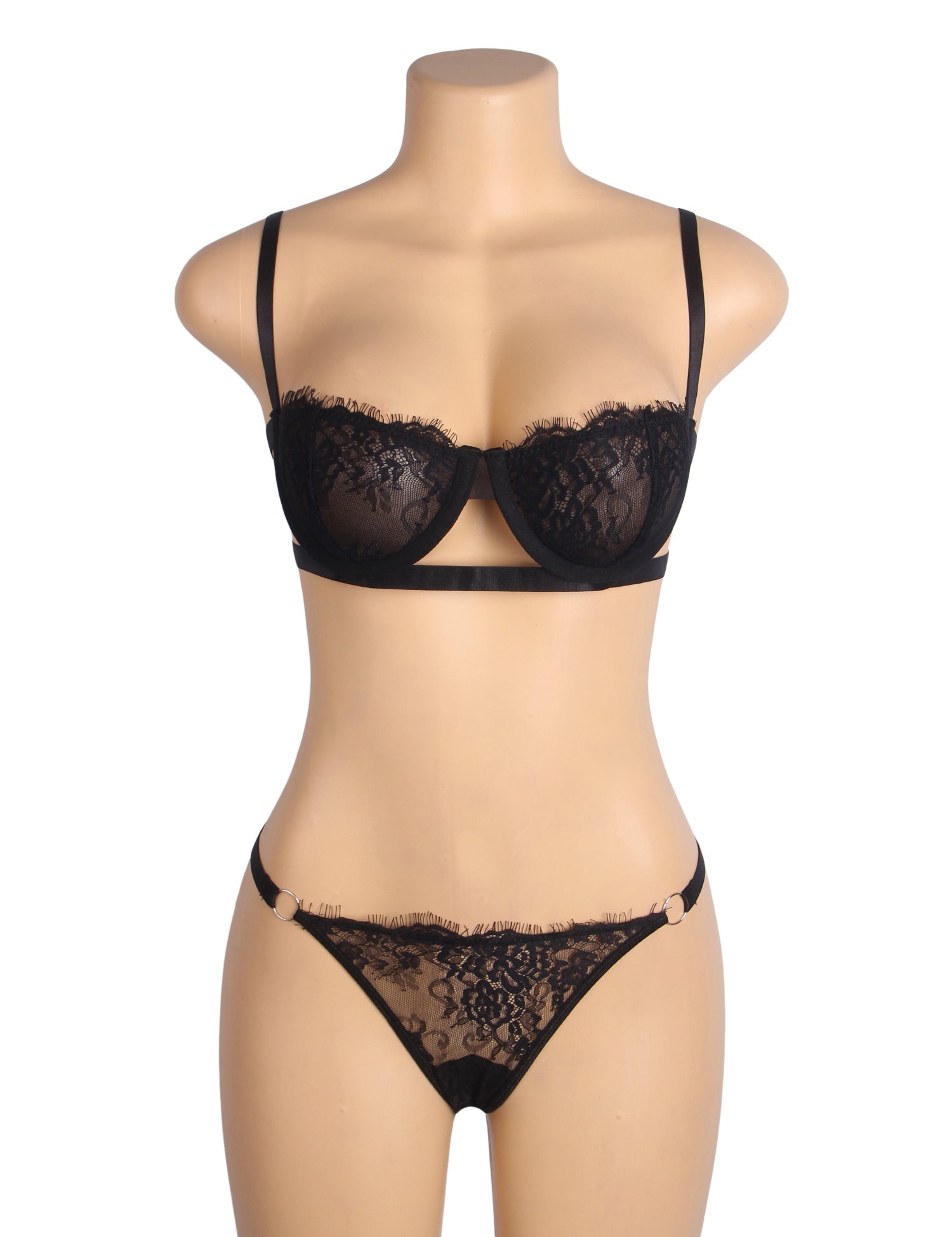 Black Sexy Lace Bra Set