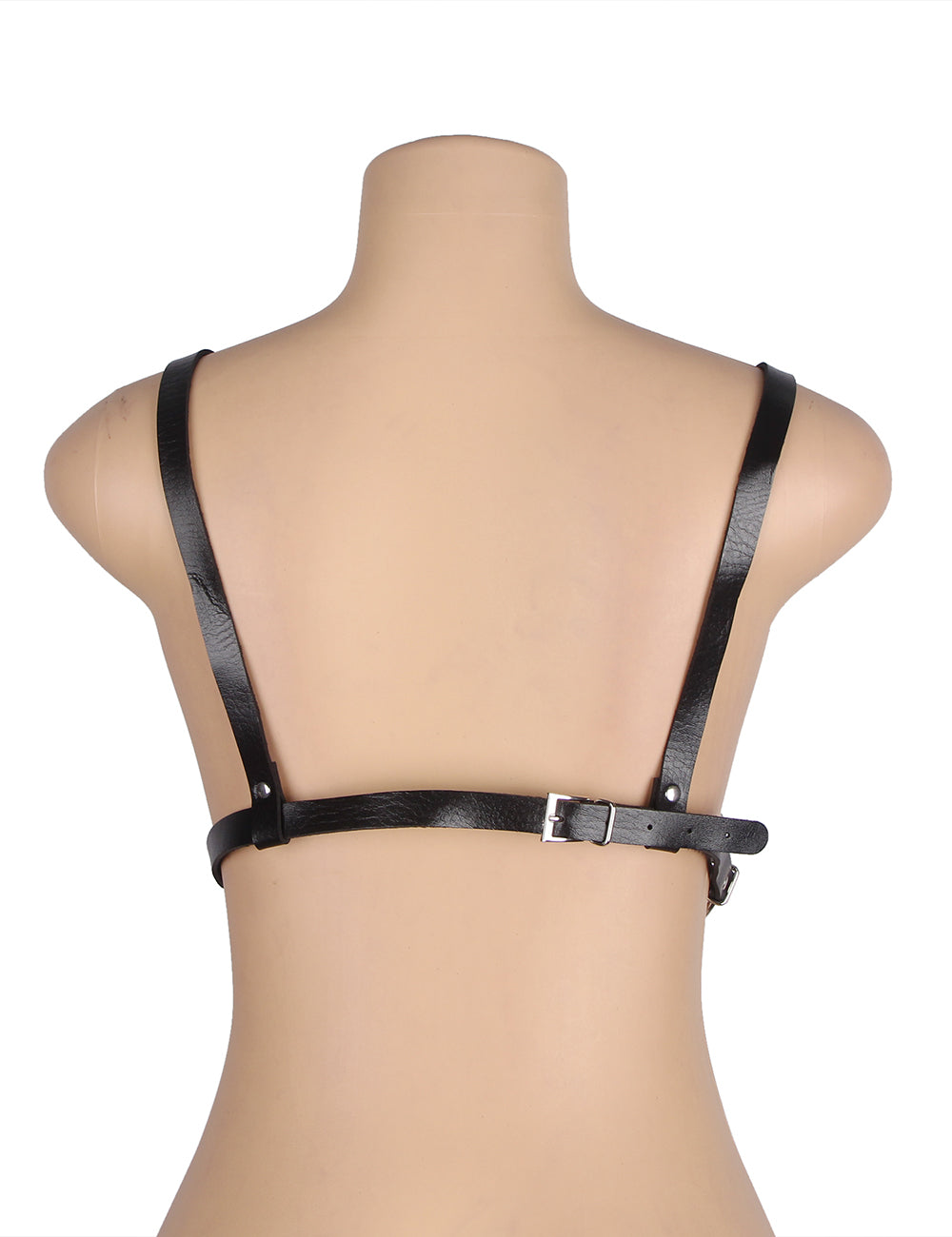 Wild black punk bondage belt with metal pin buckle