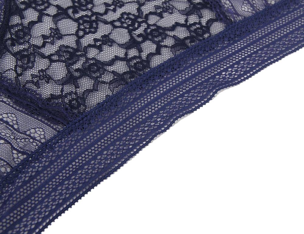 Blue High Quality Floral Lace Sexy High Waist Perspective Panty