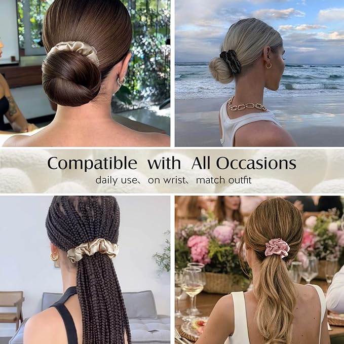 White Luxury 100% Mulberry Silk Pillow case Sleep, Eye Mask Blind and Scrunchies Gift Set