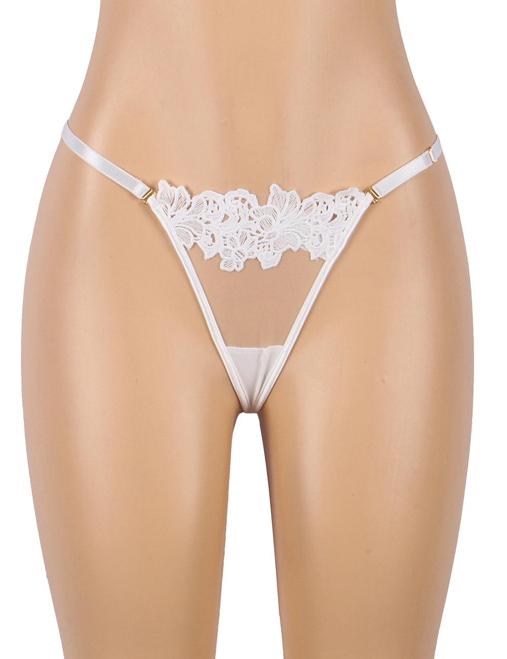 White Floral Lace Underwire Garter Bra Set
