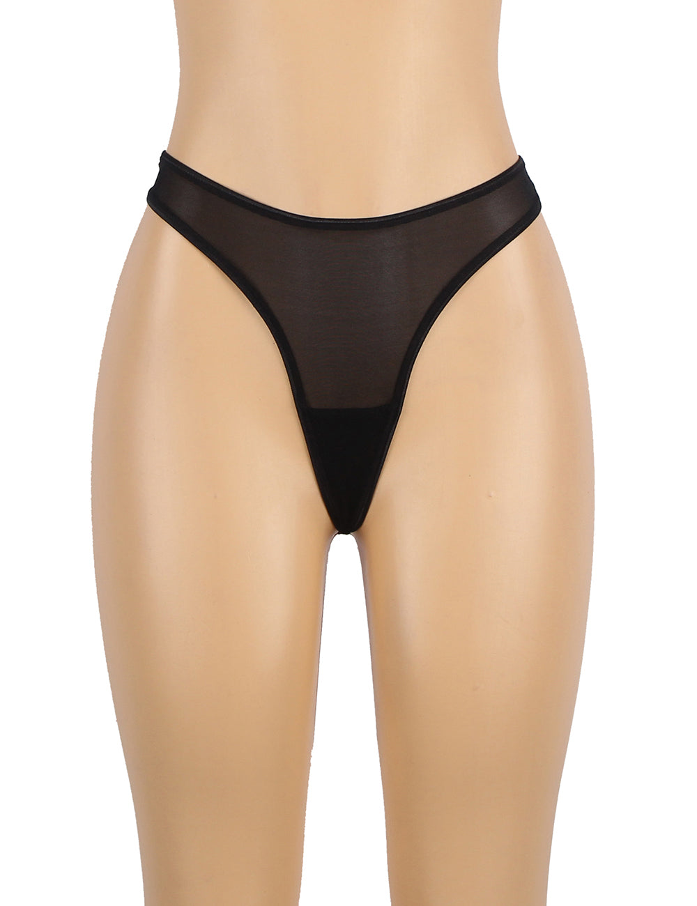 Black Sexy Lace Garter Five Hook and Eye Panty