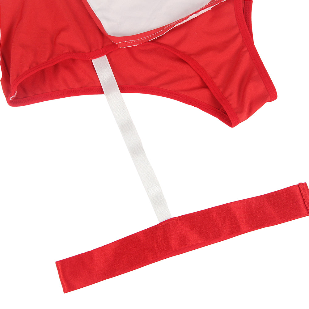 Sexy One Piece Bodysuit Zipper Design Decoration Nurse Costume