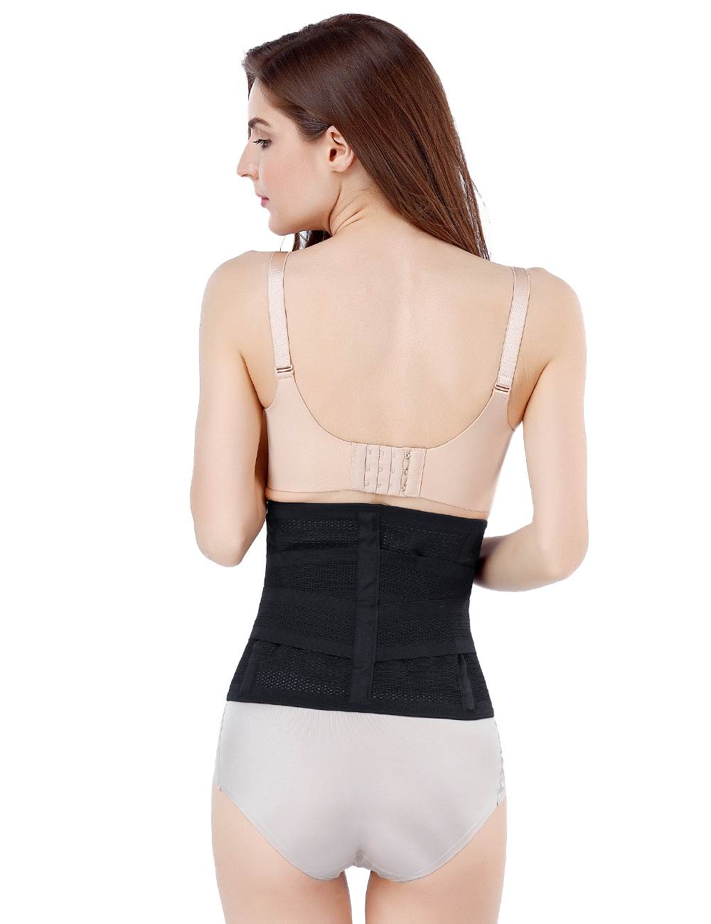 3 Steel Bones Sports Waistband Body Restraint Body Shaping Belt Black