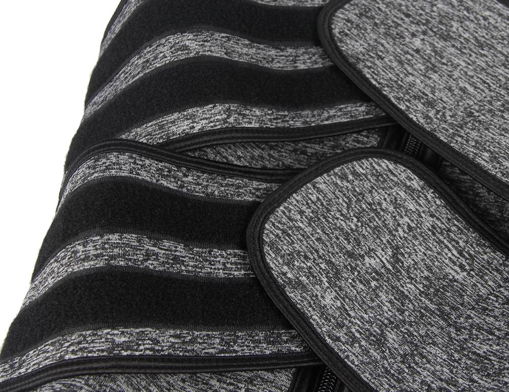 Zippered Double Belt 9 Steel Bones Neoprene Fitness Waist Trainer Silver Black