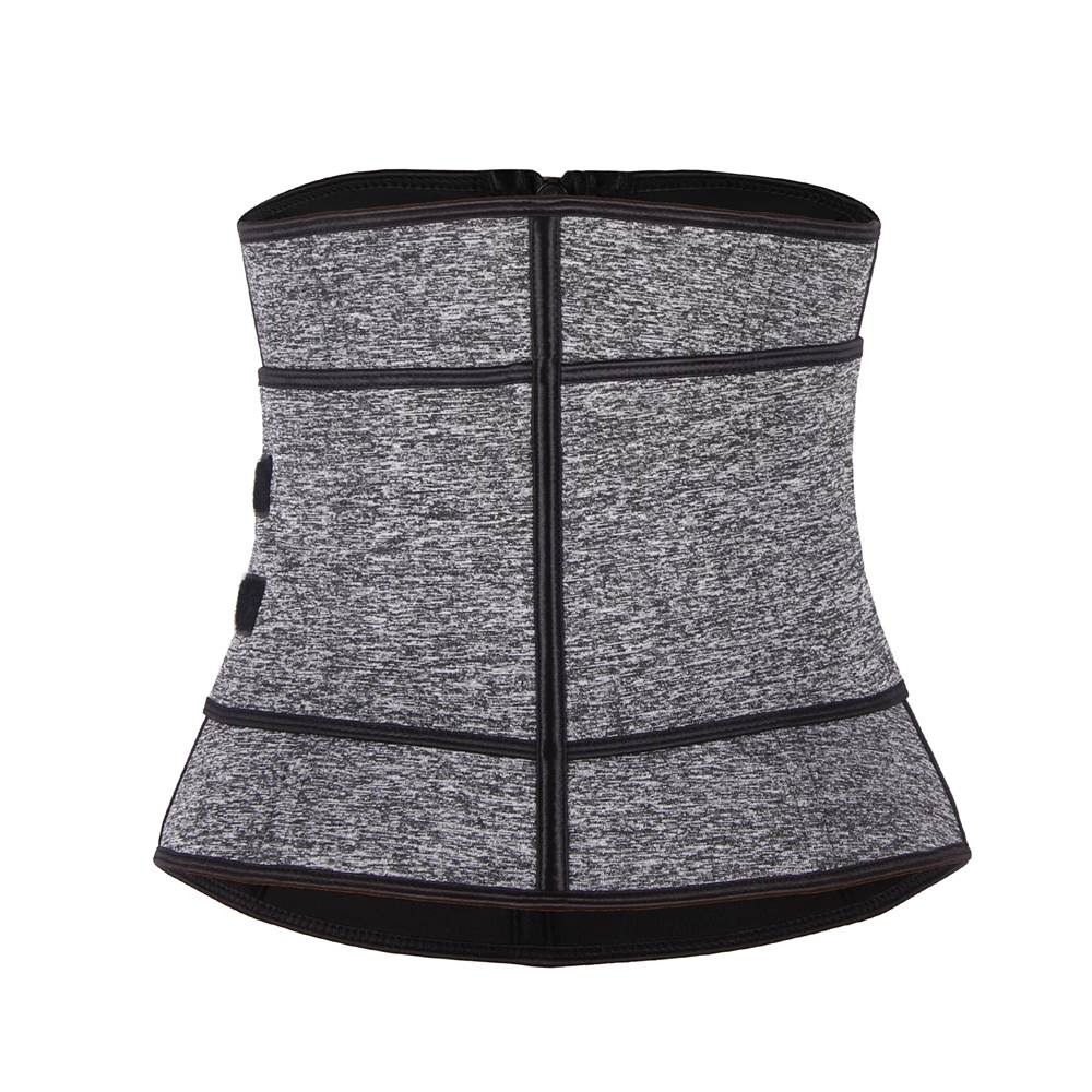 Zippered Belt 9 Steel Bones Neoprene Fitness Waist Trainer Silver Black