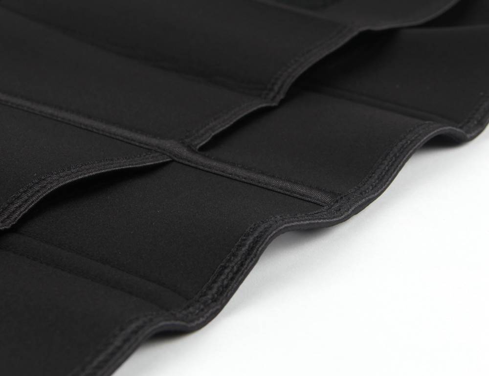 Zippered Belt 9 Steel Bones Neoprene Fitness Waist Trainer Silver Black