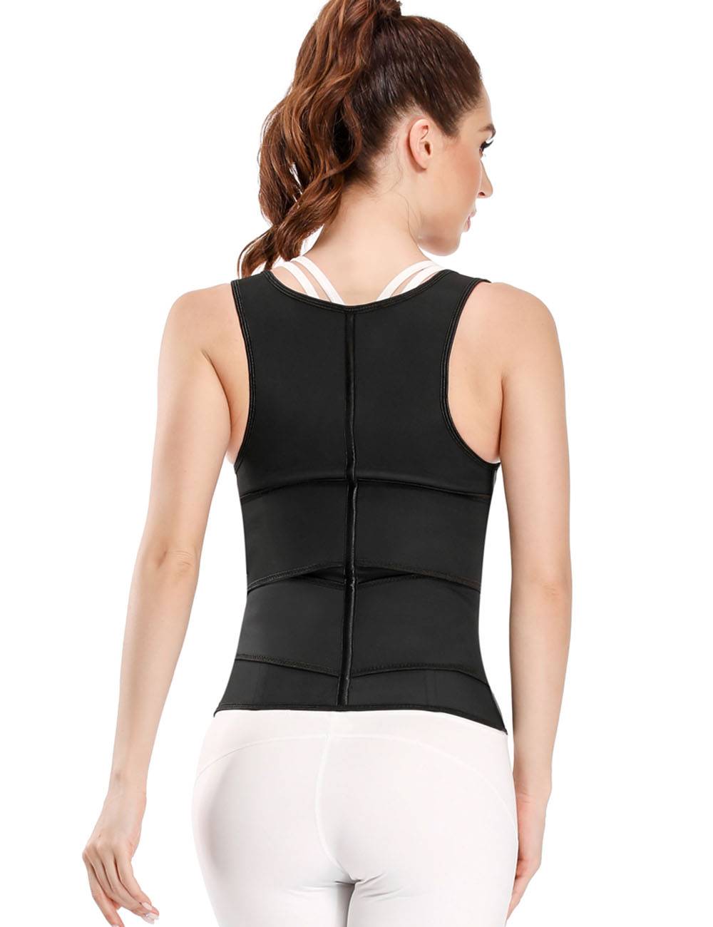 Latex Zippered Double Belt 9 Steel Bones One-piece Abdomen Vest Sling Shaper