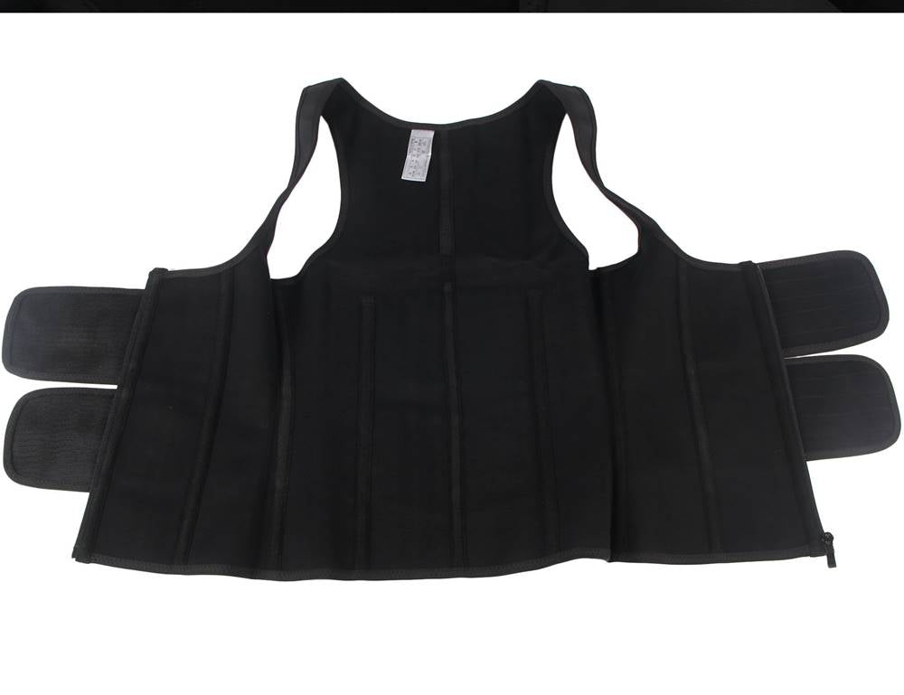 Latex Zippered Double Belt 9 Steel Bones One-piece Abdomen Vest Sling Shaper