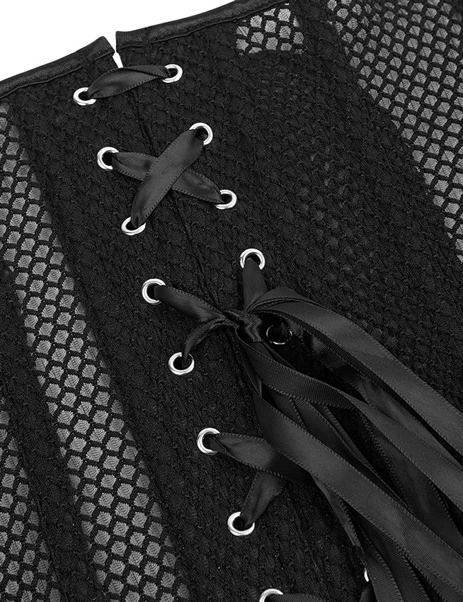 14 Pieces Plastic Bones Grid Corsets With Panties