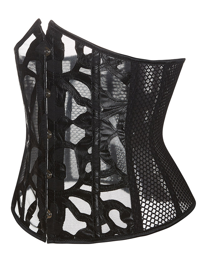14 Pieces Plastic Bones Grid Corsets With Panties