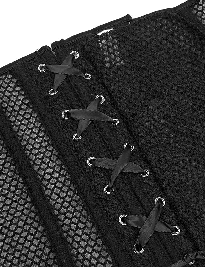 14 Pieces Plastic Bones Grid Corsets With Panties