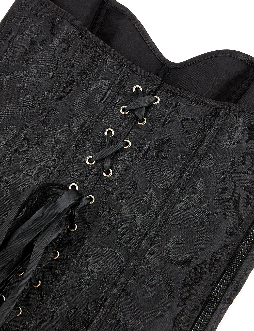 Black off Shoulder 12 Pieces Plastic Bones Corsets With Panties