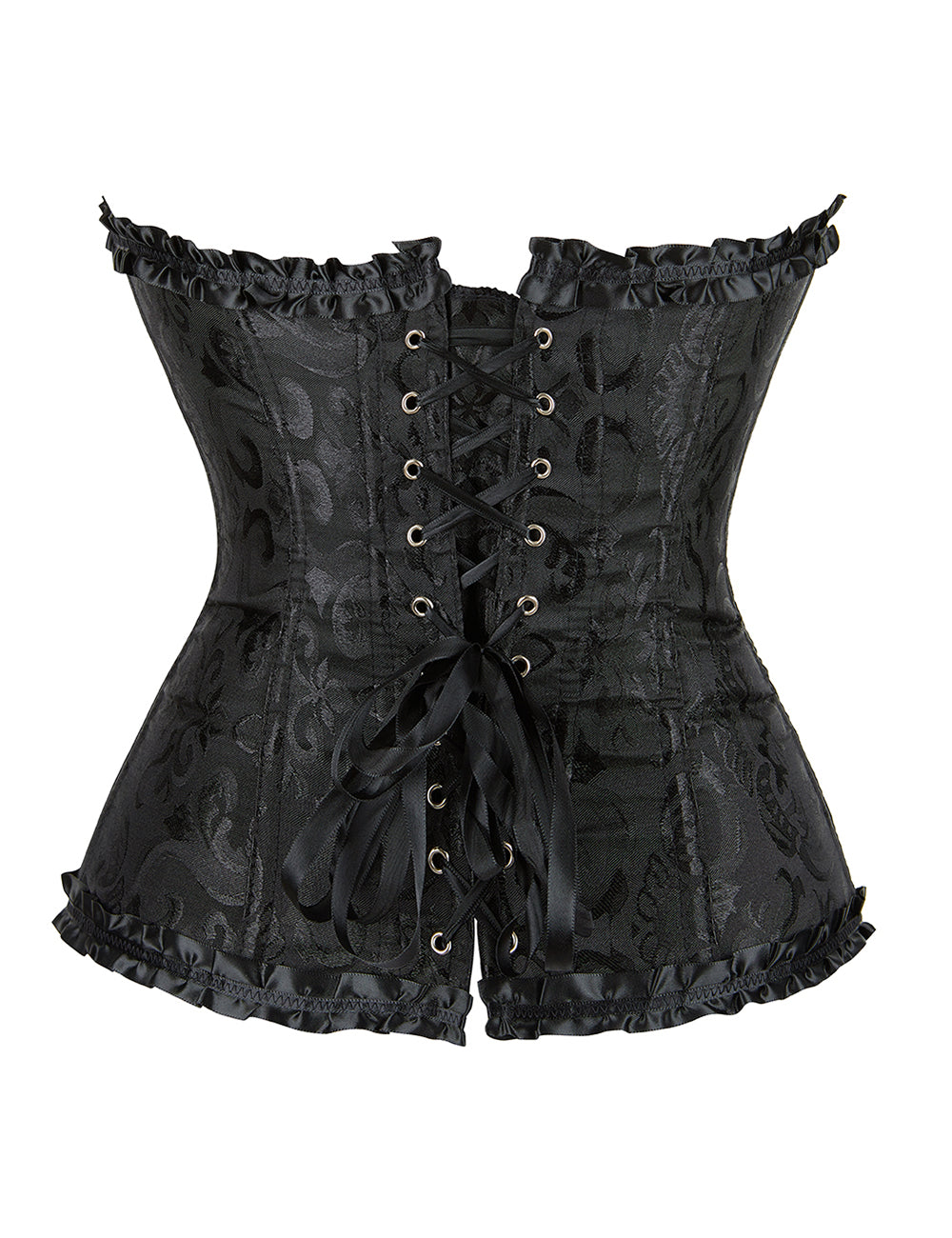 12 Pieces Plastic Bones Corsets Black Sexy Jacquard Palace Style Corset