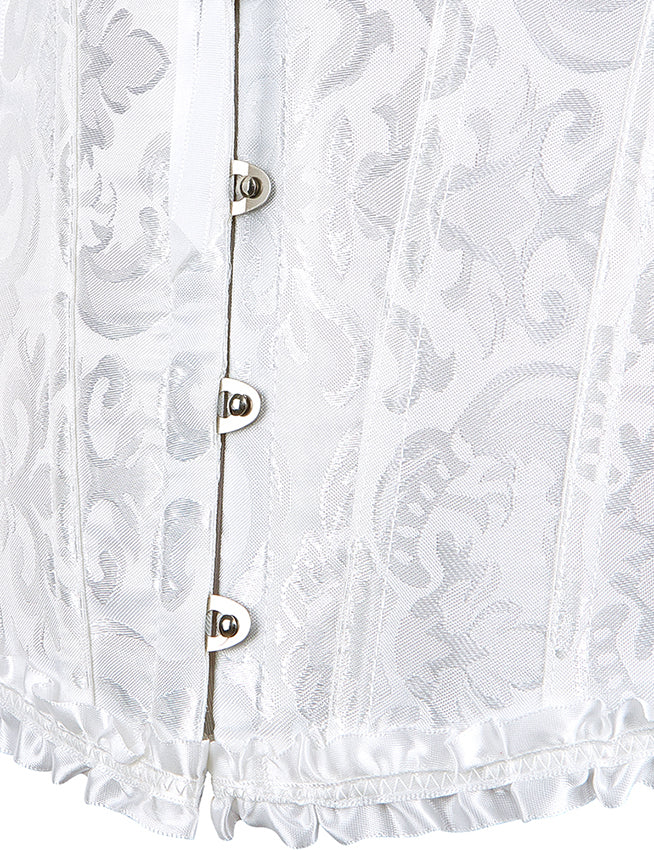 12 Pieces Plastic Bones Corsets White Sexy Jacquard Palace Style Corset