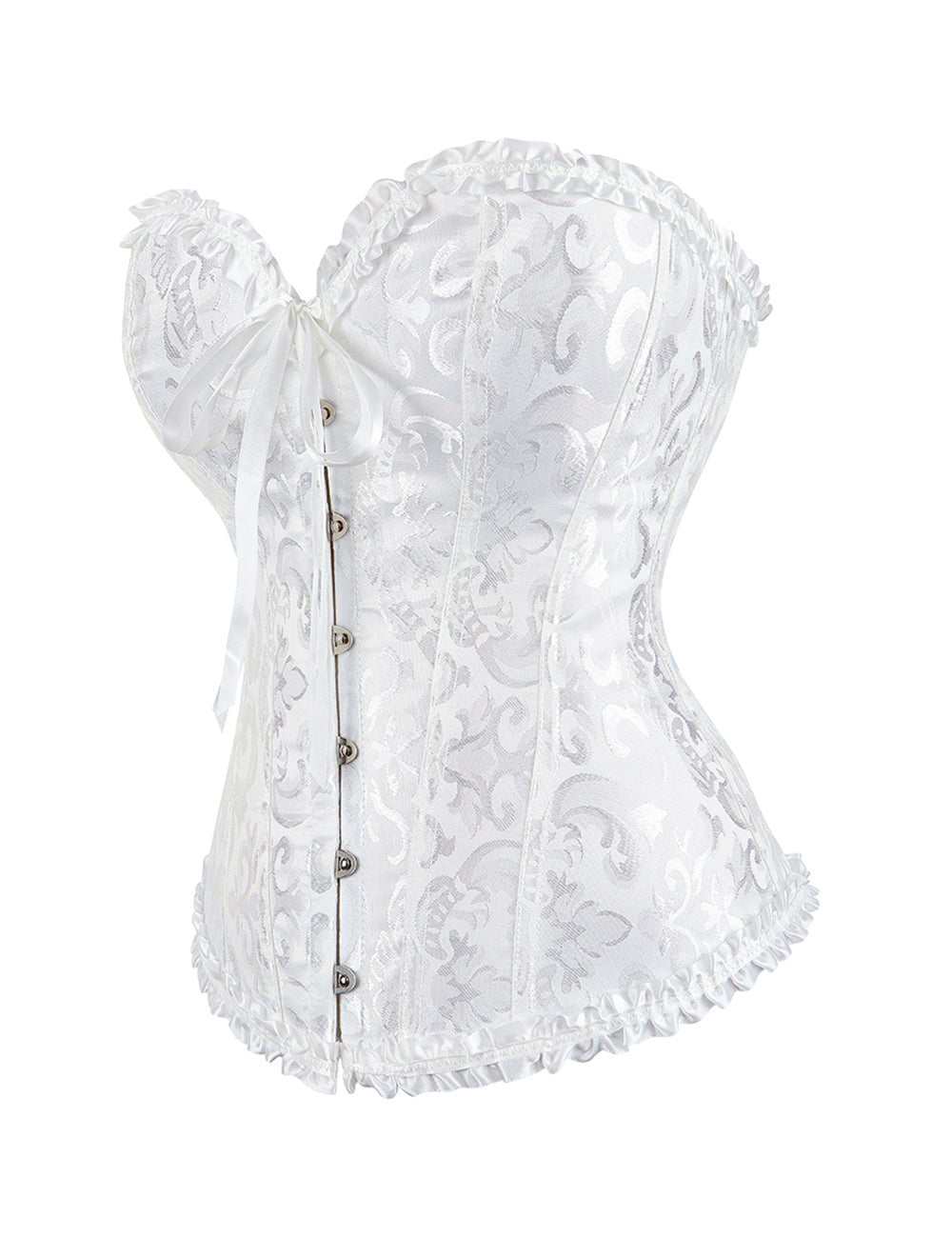 12 Pieces Plastic Bones Corsets White Sexy Jacquard Palace Style Corset