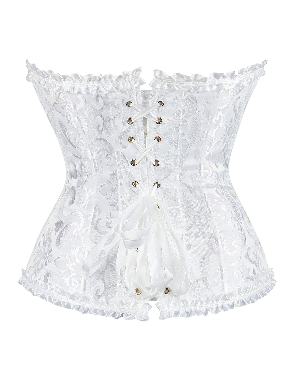 12 Pieces Plastic Bones Corsets White Sexy Jacquard Palace Style Corset