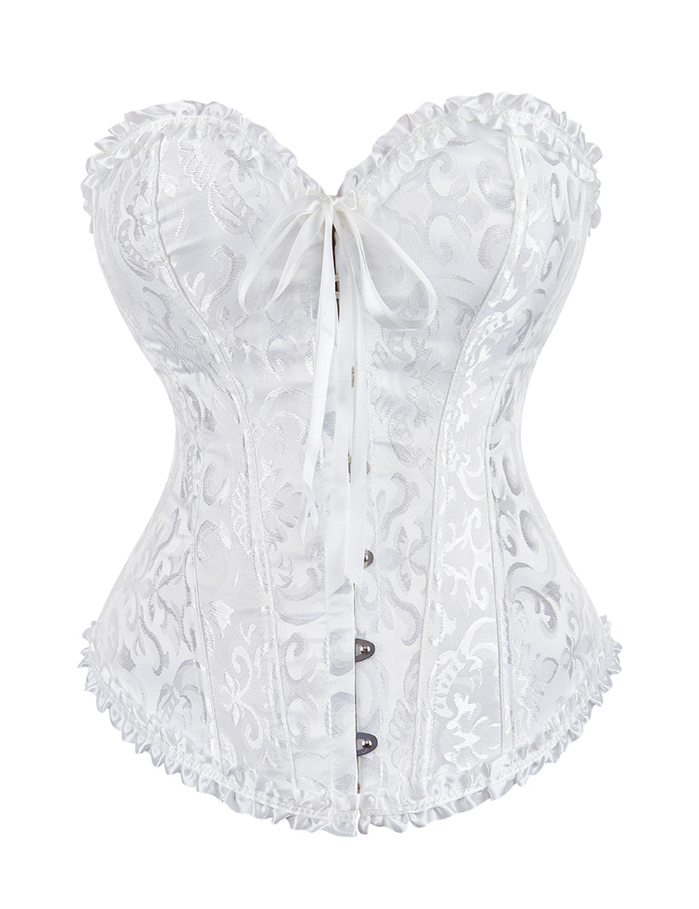 12 Pieces Plastic Bones Corsets White Sexy Jacquard Palace Style Corset
