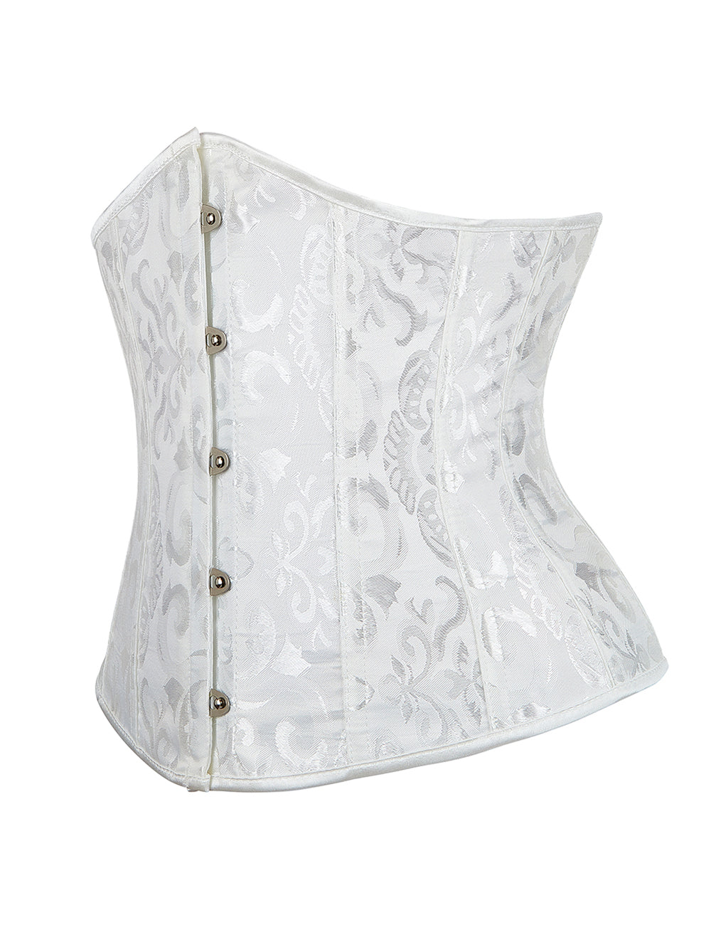 14 Pieces Plastic Bones White Strapless Lace Corset Top with Panty