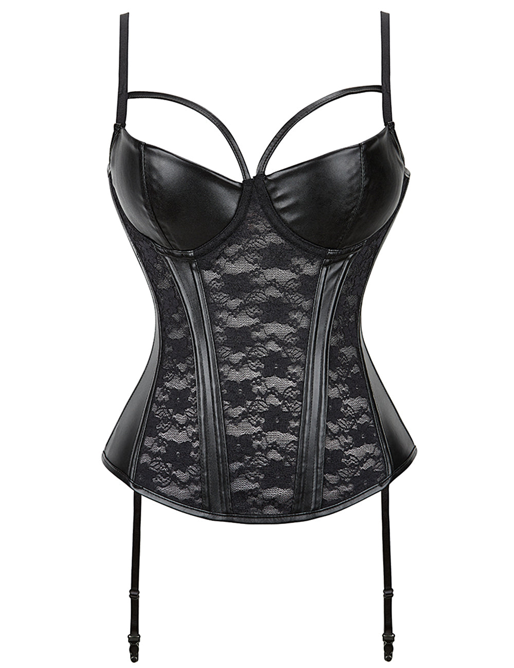 10 Pieces Plastic Bones Black Lace Leather Stitching Sexy Corset