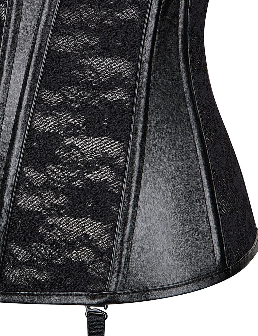 10 Pieces Plastic Bones Black Lace Leather Stitching Sexy Corset