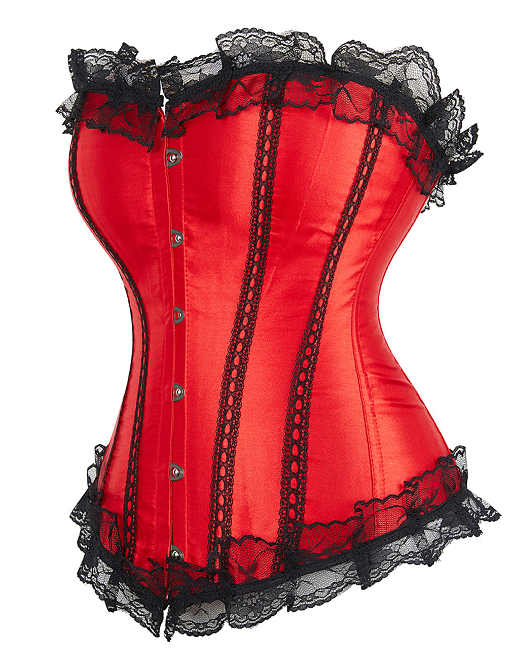 12 Pieces Plastic Bones Black Lace Red Corset