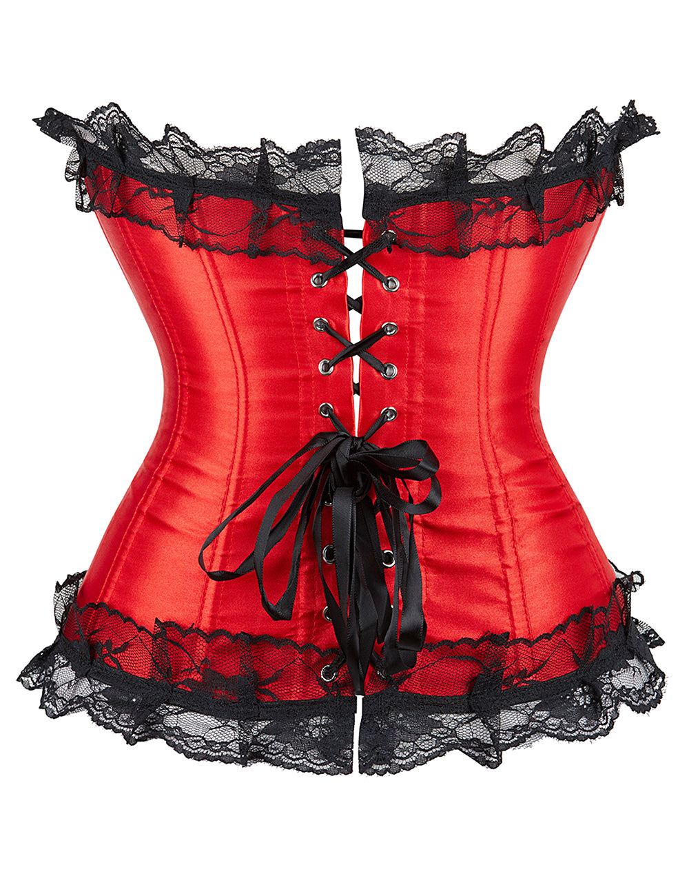 12 Pieces Plastic Bones Black Lace Red Corset