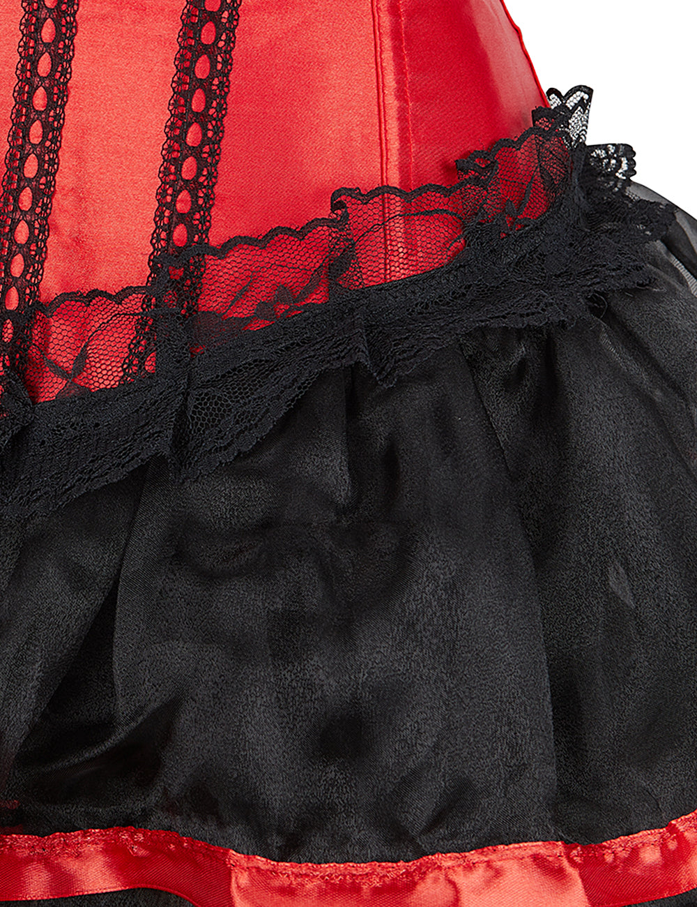 12 Pieces Plastic Bones Black Lace Red Corset