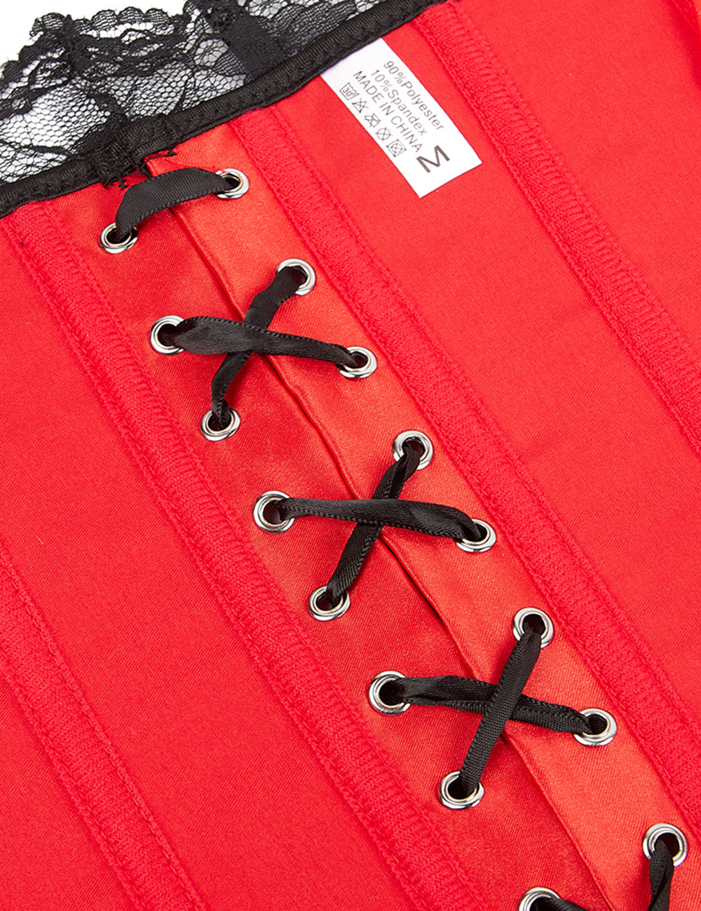 12 Pieces Plastic Bones Black Lace Red Corset