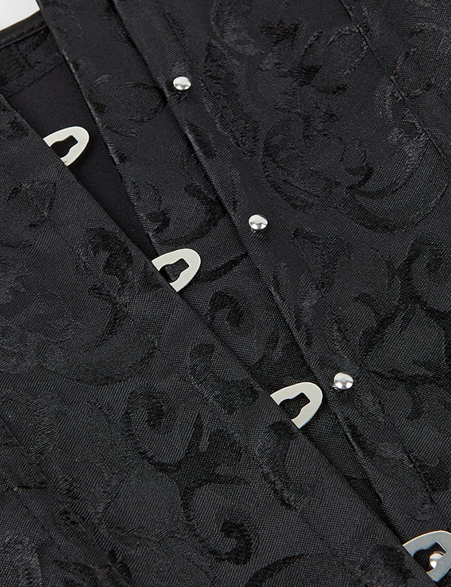 Black Strapless Lace 14 Plastic Bones Corset