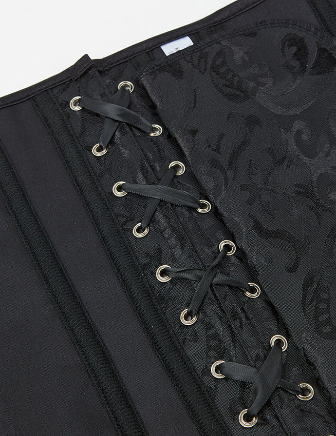 Black Strapless Lace 14 Plastic Bones Corset