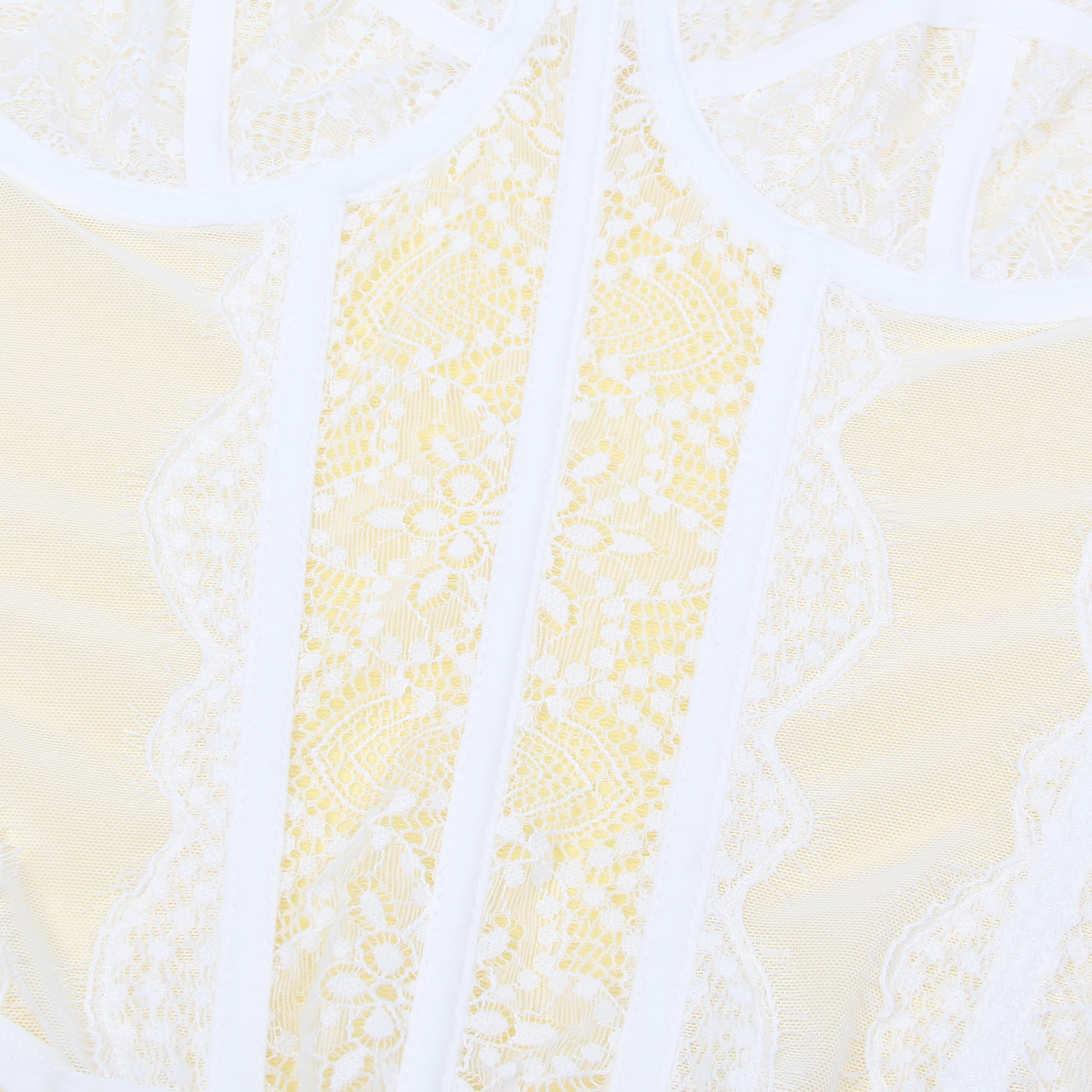 White 9 Bones Sexy Lace Suspender Corset Bra Top